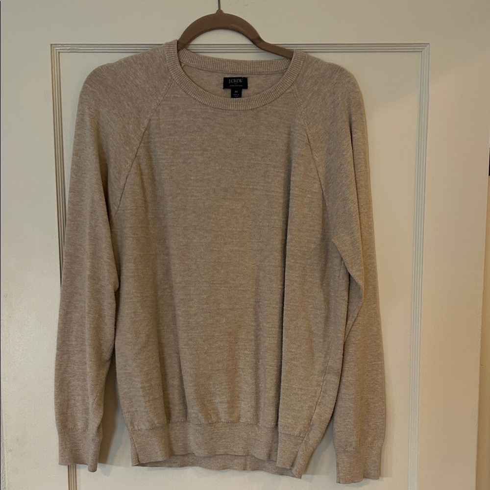 J. Crew Men's Beige Crewneck Sweater 100% cotton